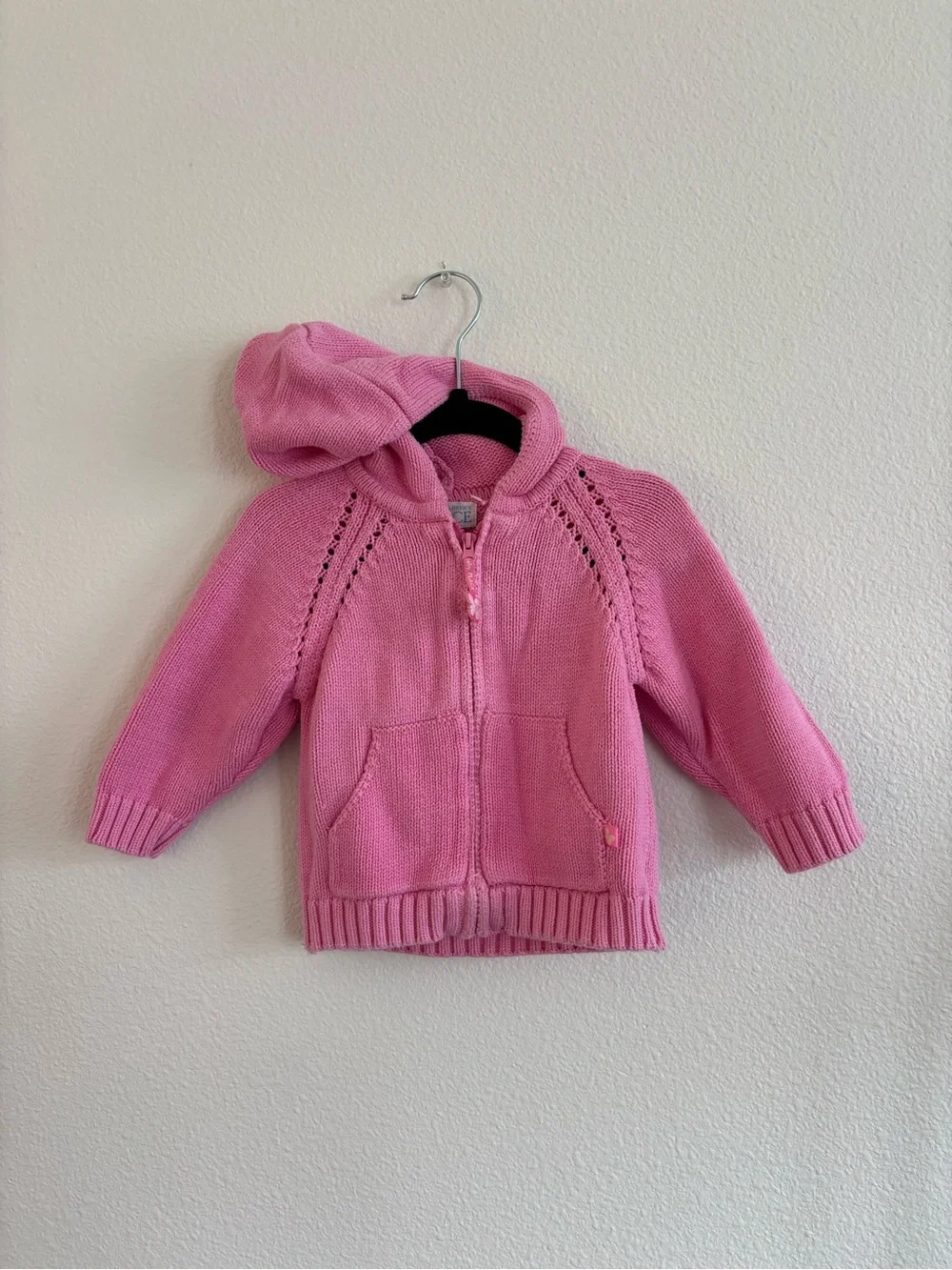 The Children’s Place vintage Y2K pink knit hoodie size 12 months